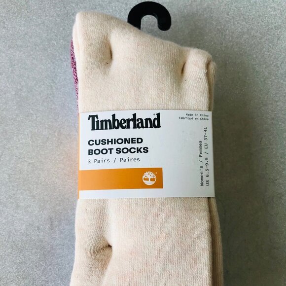 Timberland Women's Cushioned Boot  Socks 3 Pairs  Size: 6.5-9.5 - Picture 4 of 4